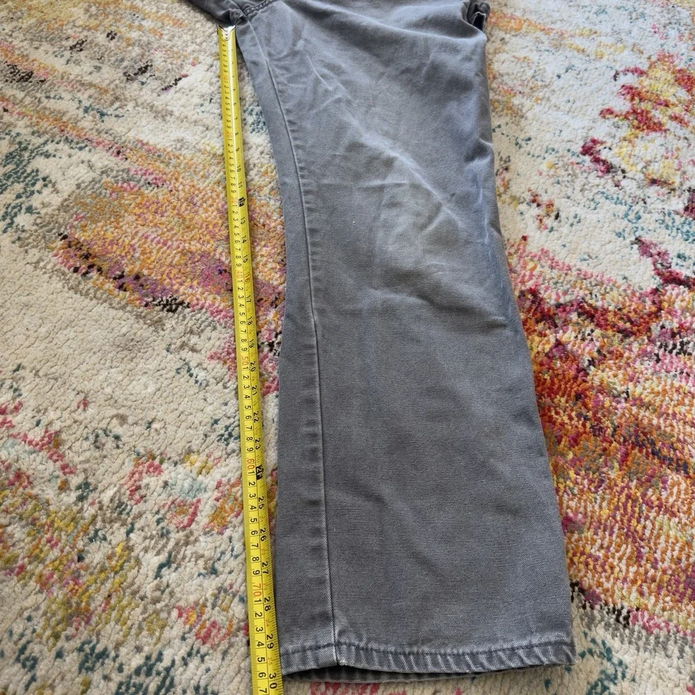 Vintage Faded Y2K Dickies Grey Canvas Carpenter Pants Workwear 32x30